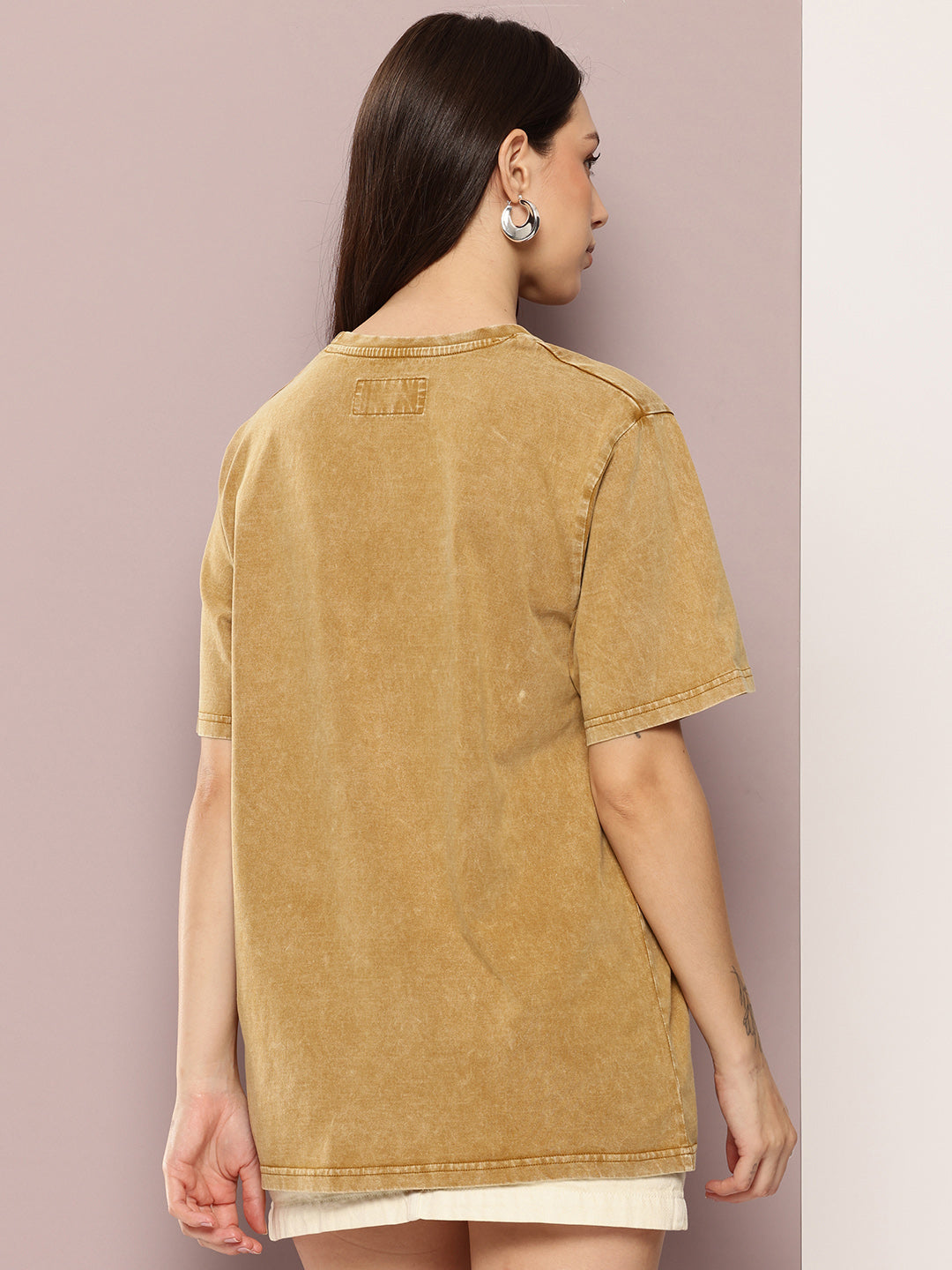 Womens Half Sleeve Round Neck Printed Oversized Fit Tshirts