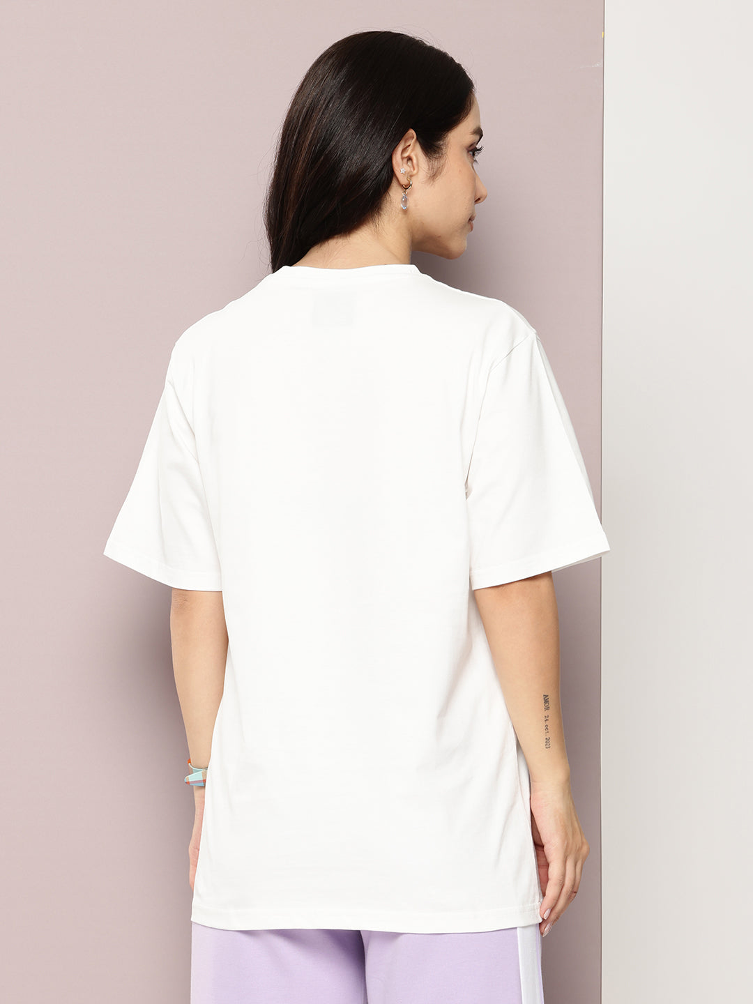 Womens Half Sleeve Round Neck Printed Oversized Fit Tshirts