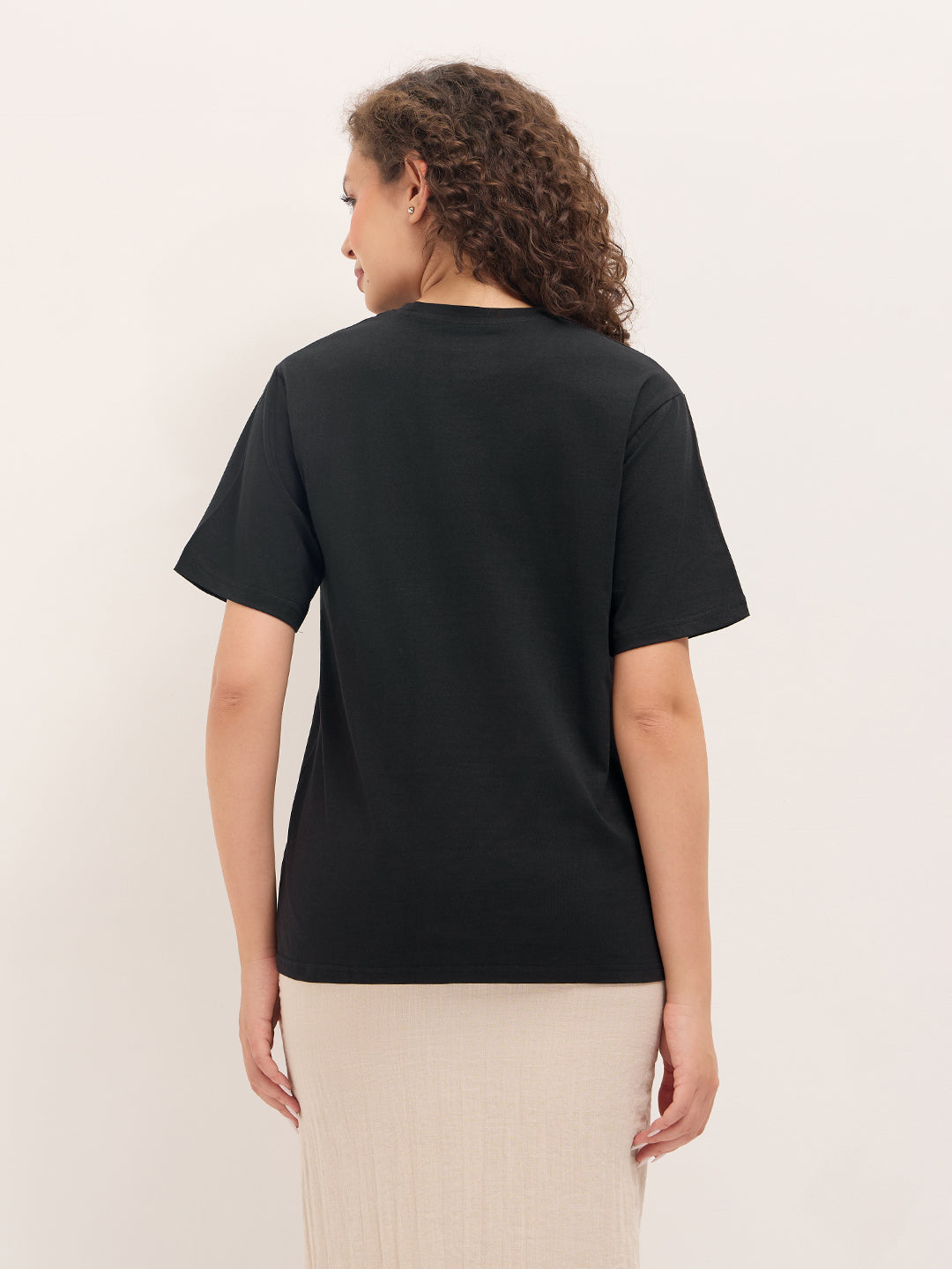 Womens Half Sleeve Round Neck Printed Oversized Fit Tshirts