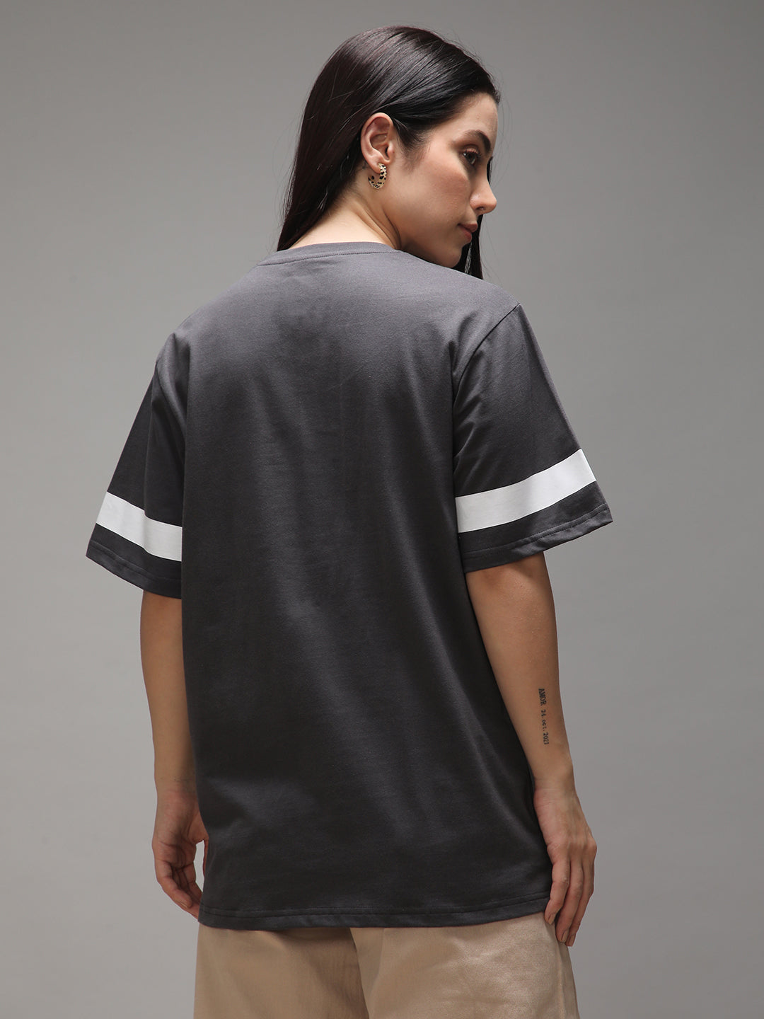 Womens Half Sleeve Round Neck Printed Oversized Fit Tshirts