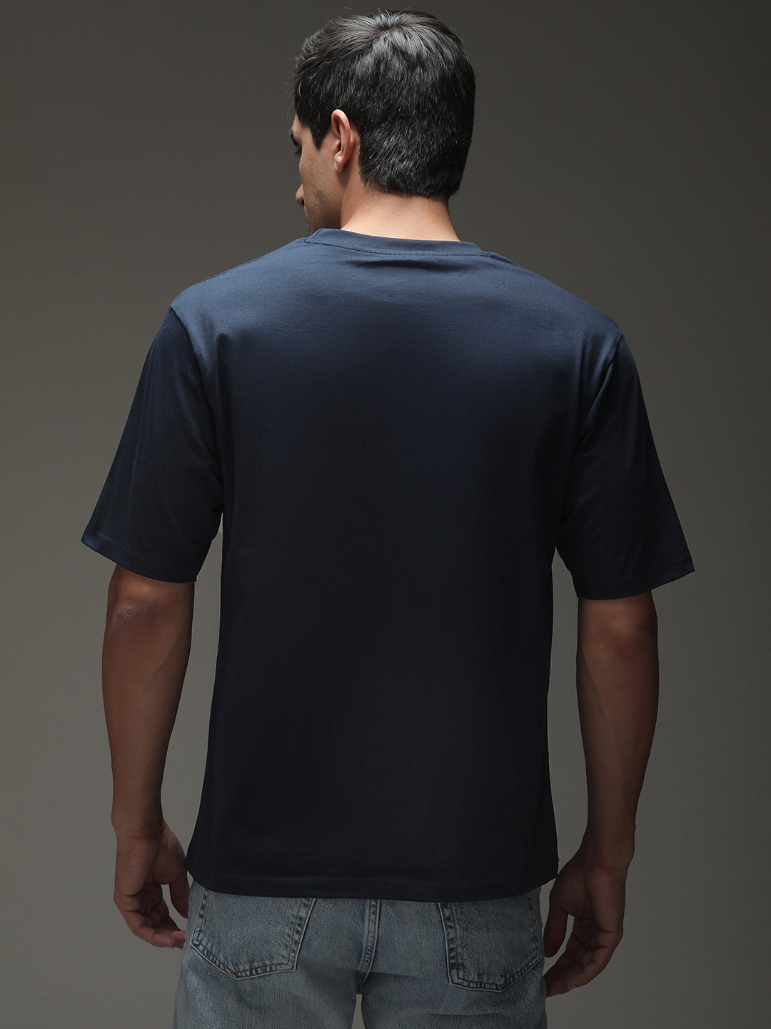 Mens Half Sleeve Round Neck Embroidered Oversized Fit Tshirts