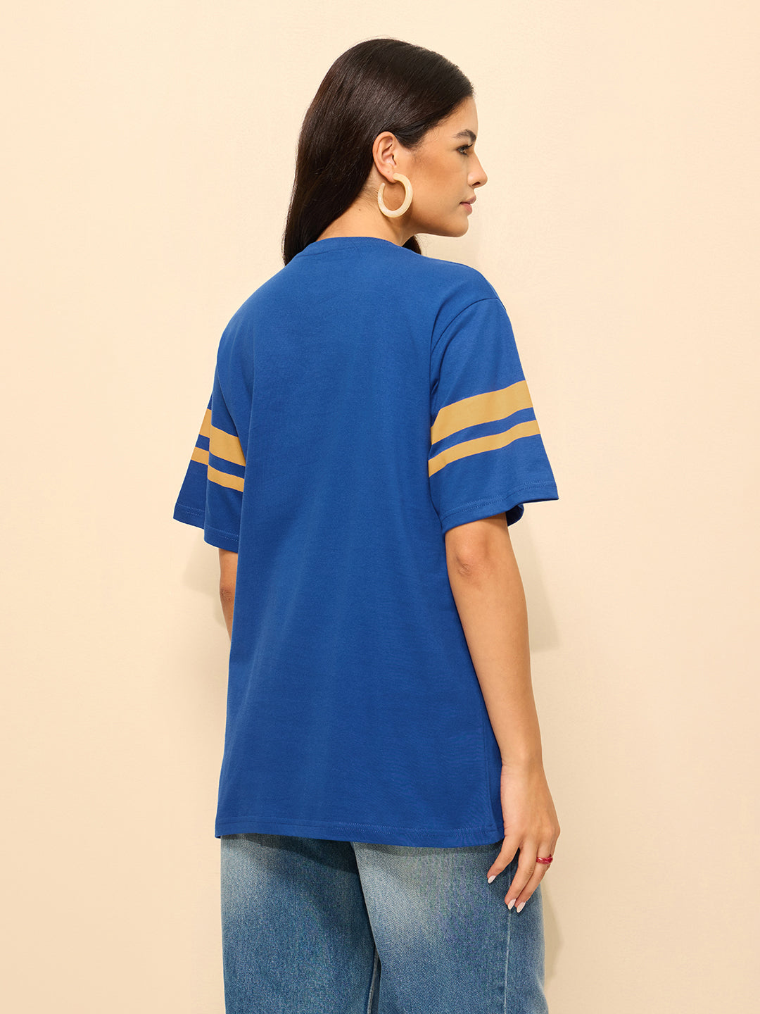 Womens Printed Oversized Fit Cotton T-Shirt