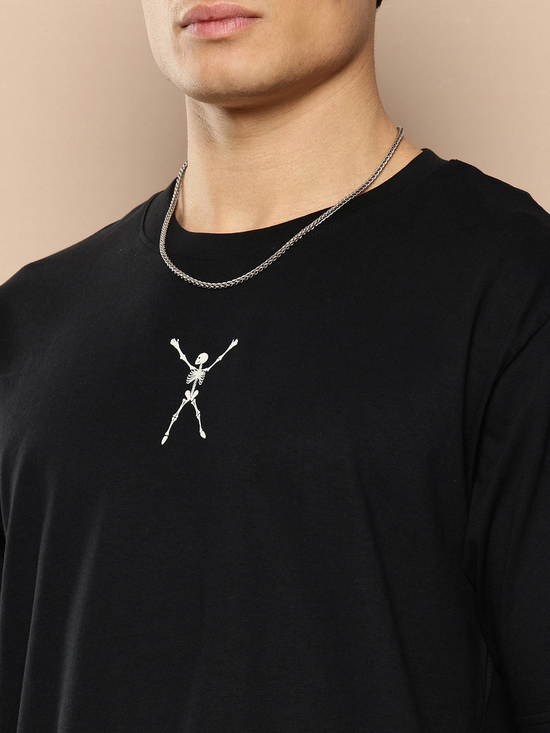 Mens Half Sleeve Round Neck Back Printed Oversized Fit Tshirts