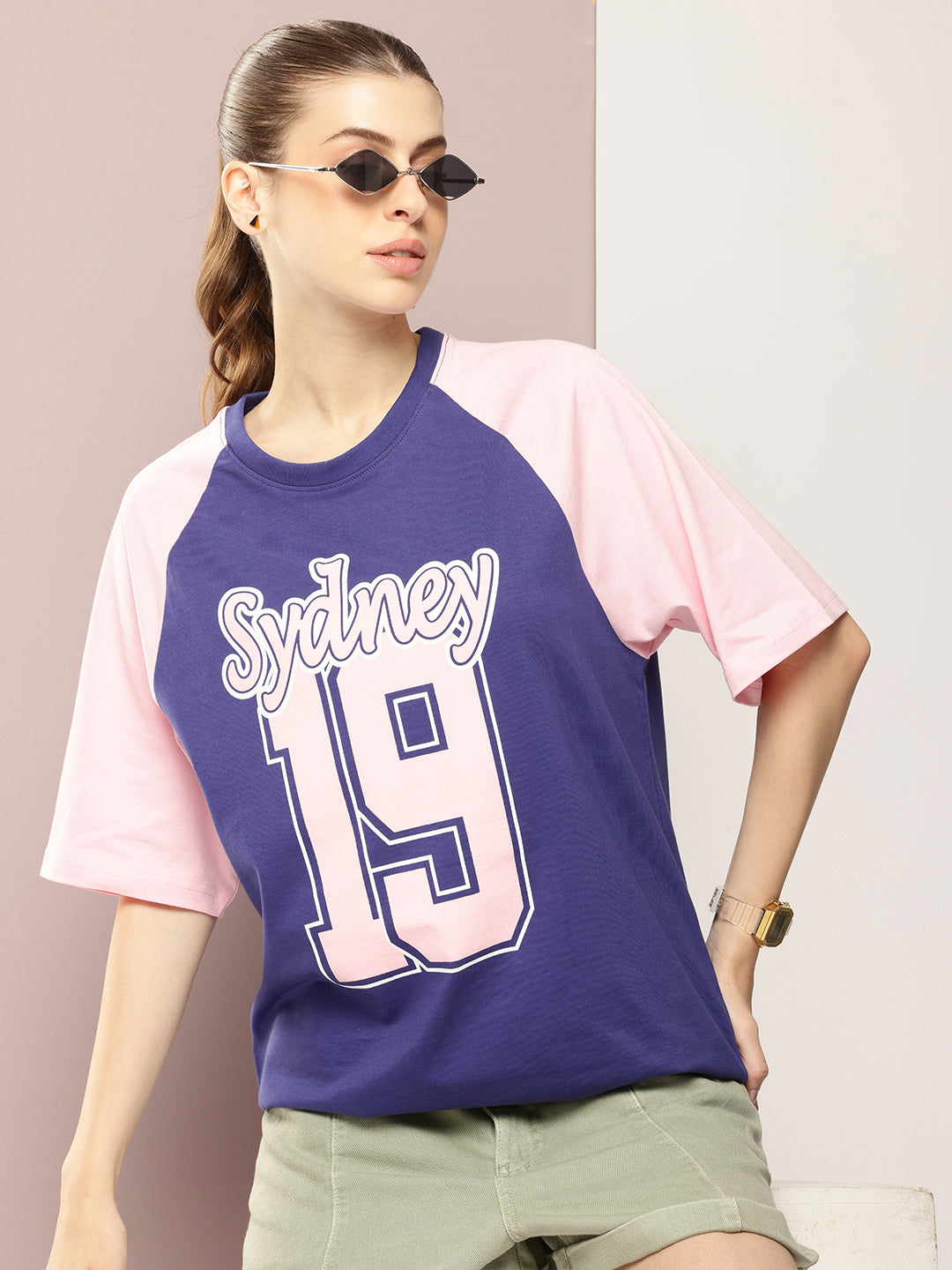 Womens Half Sleeve Round Neck Printed Oversized Fit Tshirts