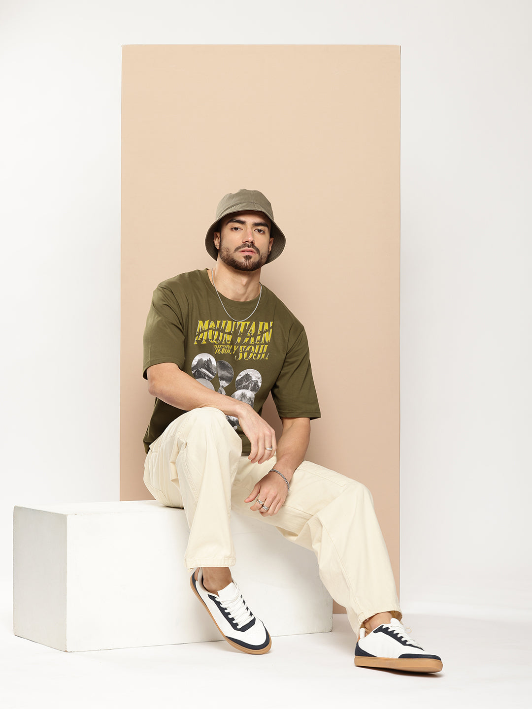 Mens Half Sleeve Round Neck Printed Oversized Fit Tshirts
