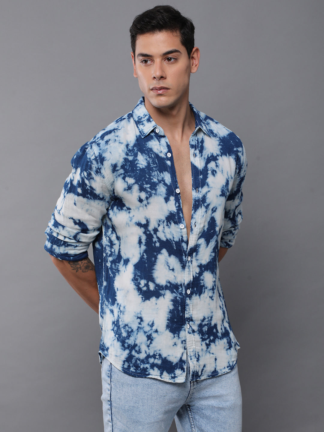 Men Floral Printed Full Sleeve Casual Shirt