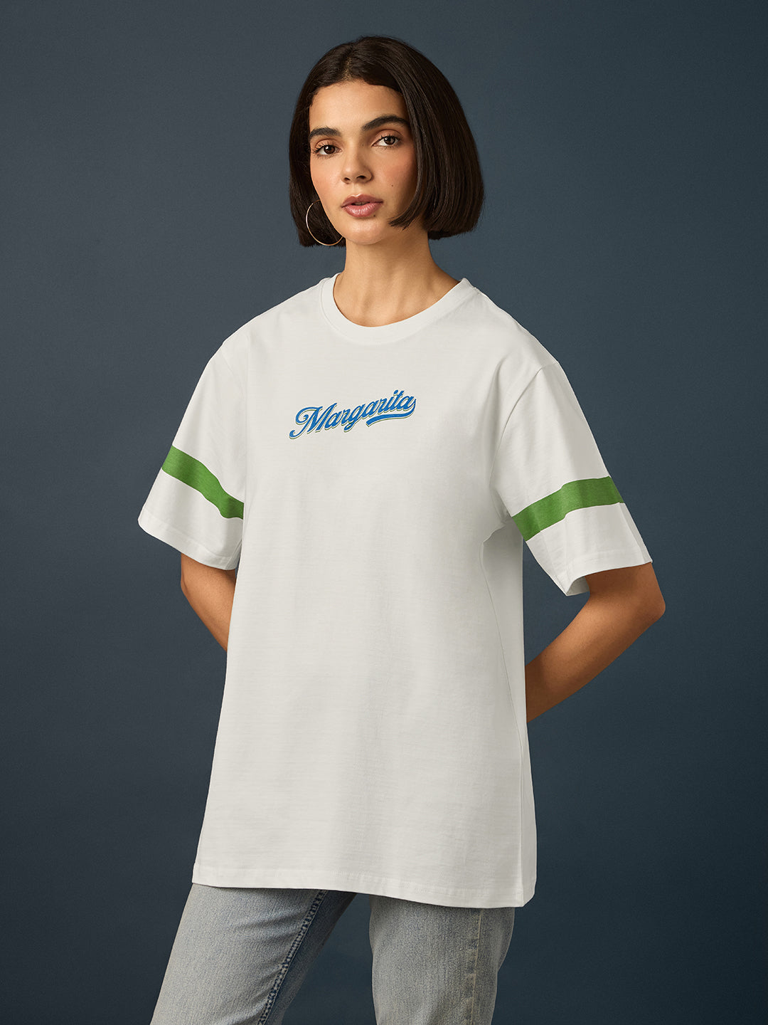 Womens Short Sleeve Printed Oversized Fit Tshirt 