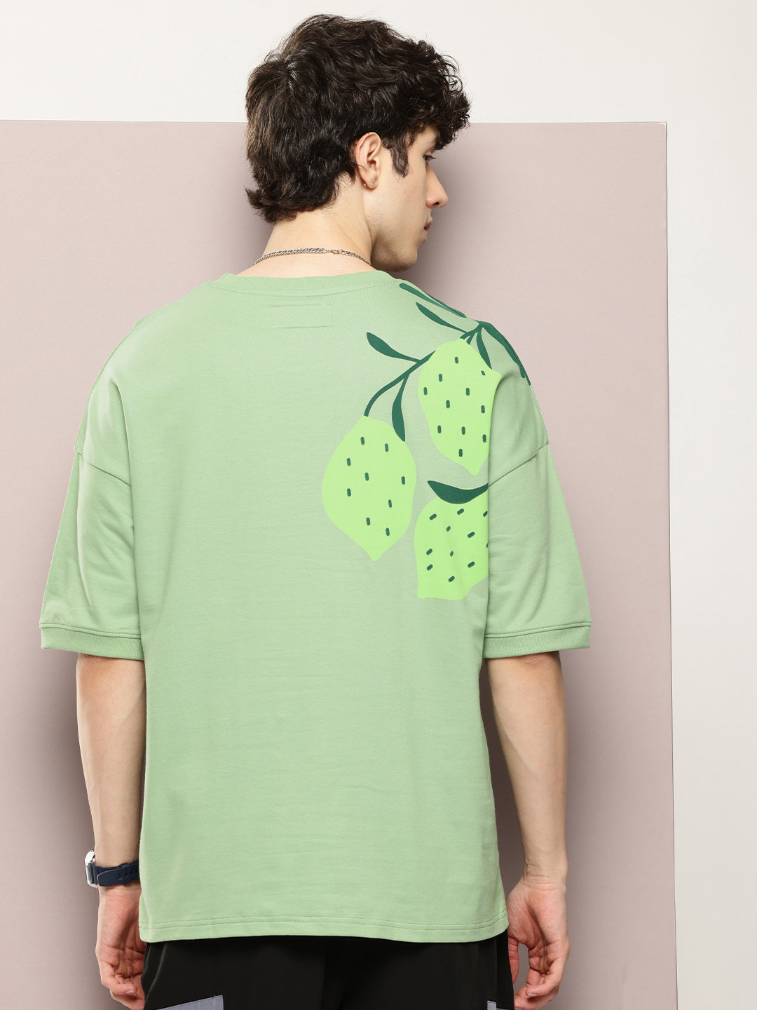 Mens Half Sleeve Round Neck All-Over Printed Oversized Fit Tshirts