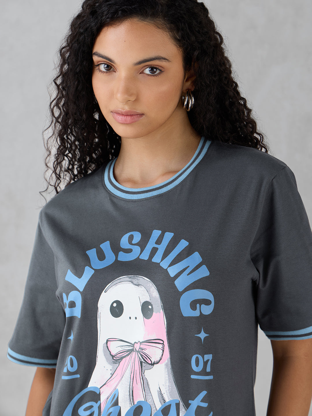 Womens Half Sleeve Printed Oversized Fit Tshirt