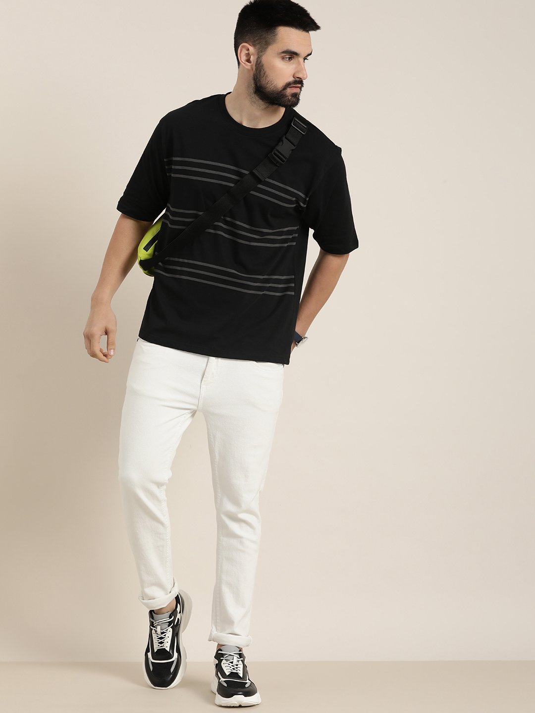 Mens Half Sleeve Round Neck Oversized Fit T-Shirts