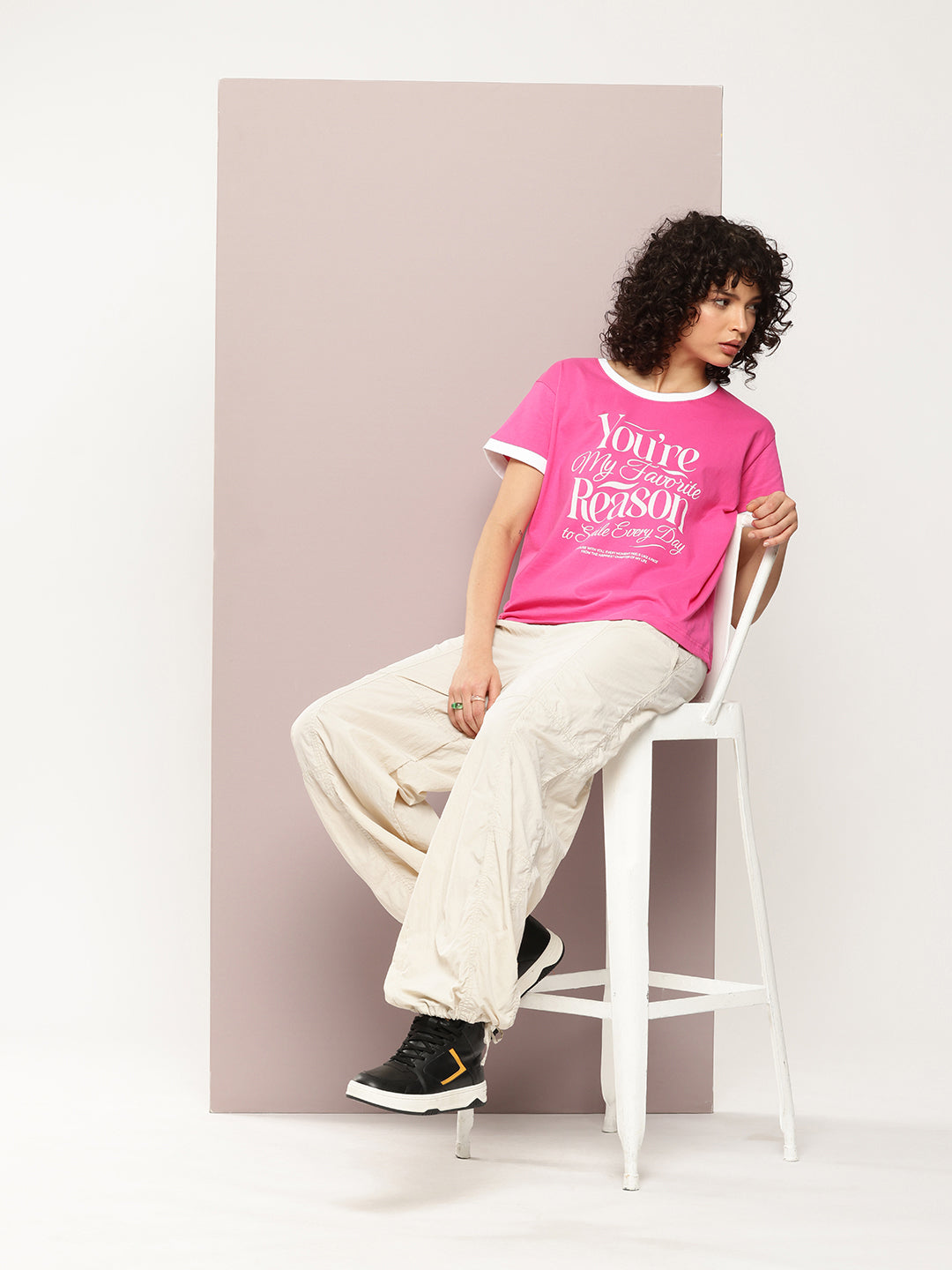 Womens Half Sleeve Round Neck Printed Boxy Fit Tshirts