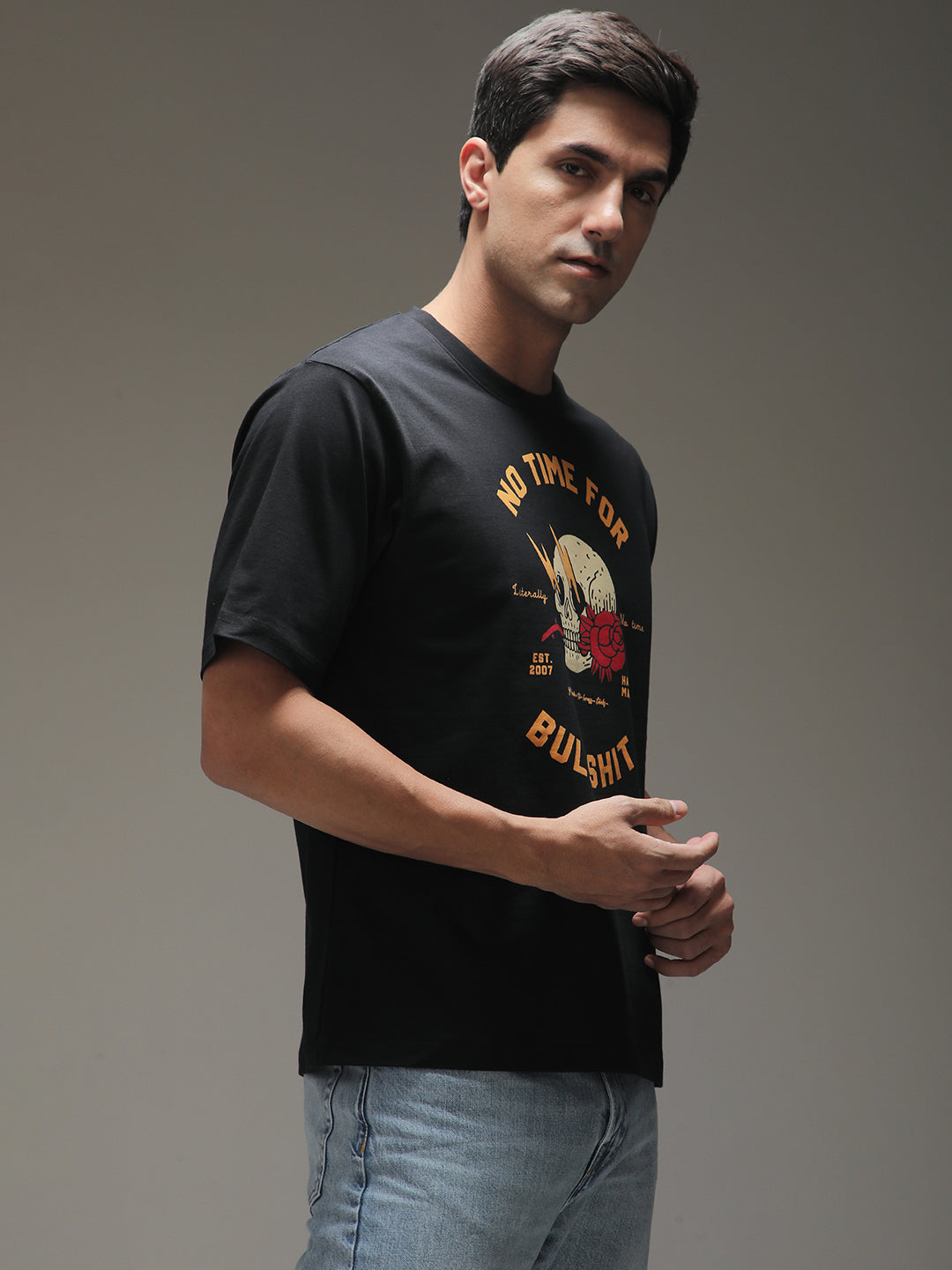 Mens Half Sleeve Round Neck Printed Oversized Fit Tshirts