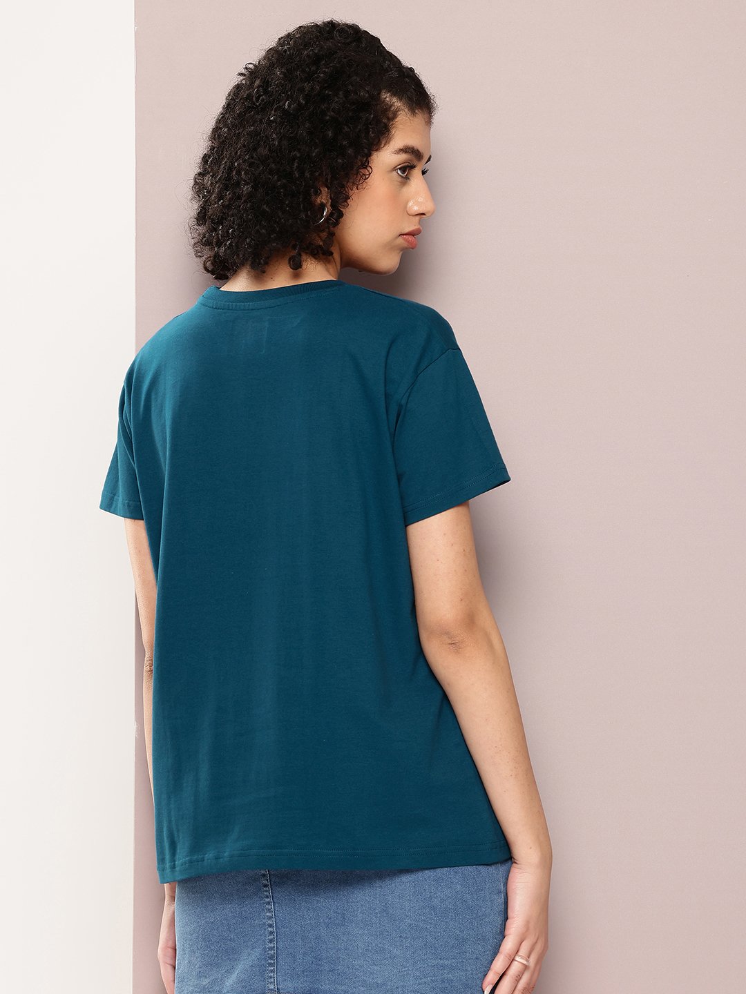 Womens Half Sleeve Round Neck Boxy Fit T-Shirts