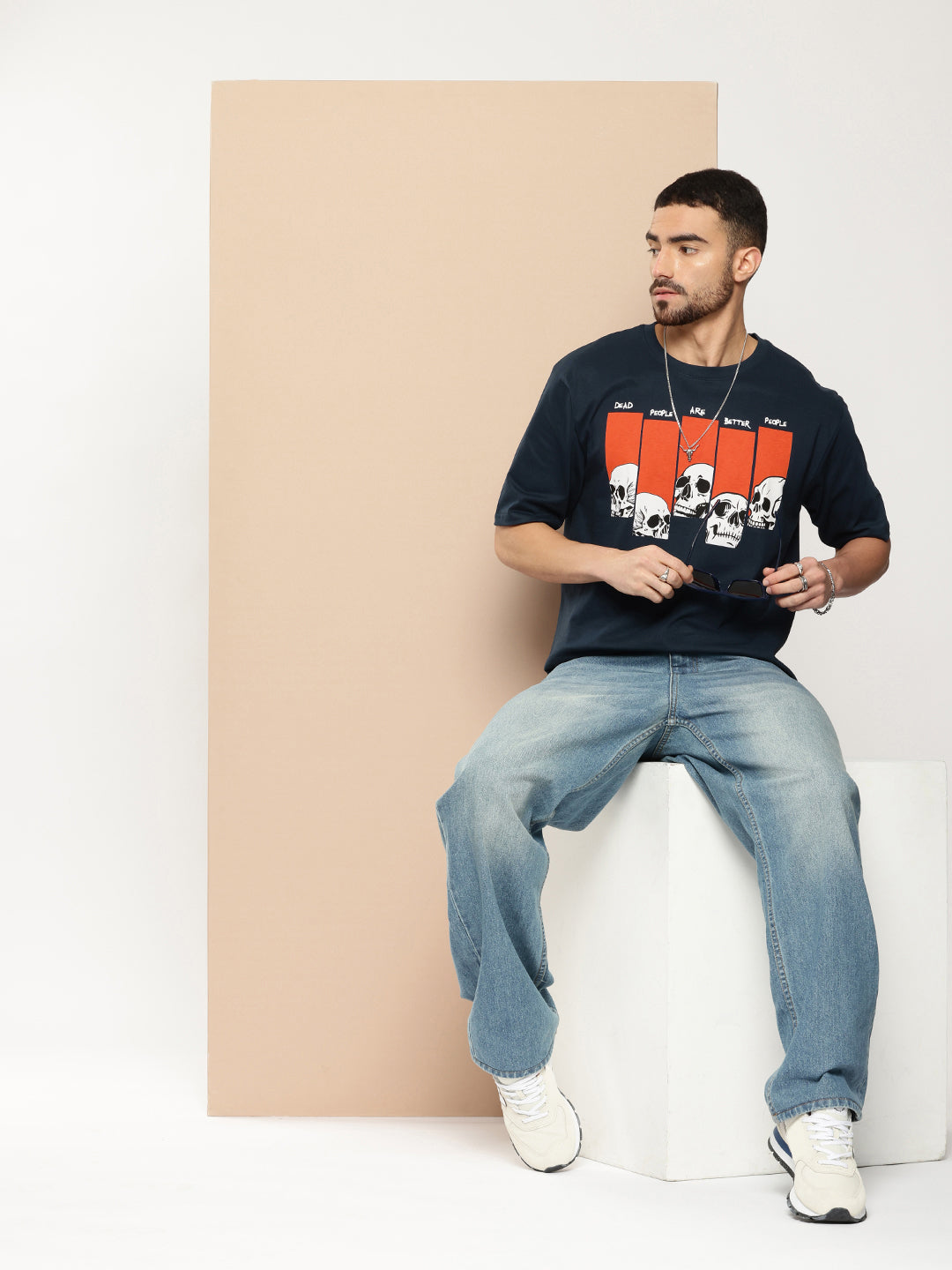 Mens Half Sleeve Round Neck Printed Oversized Fit Tshirts