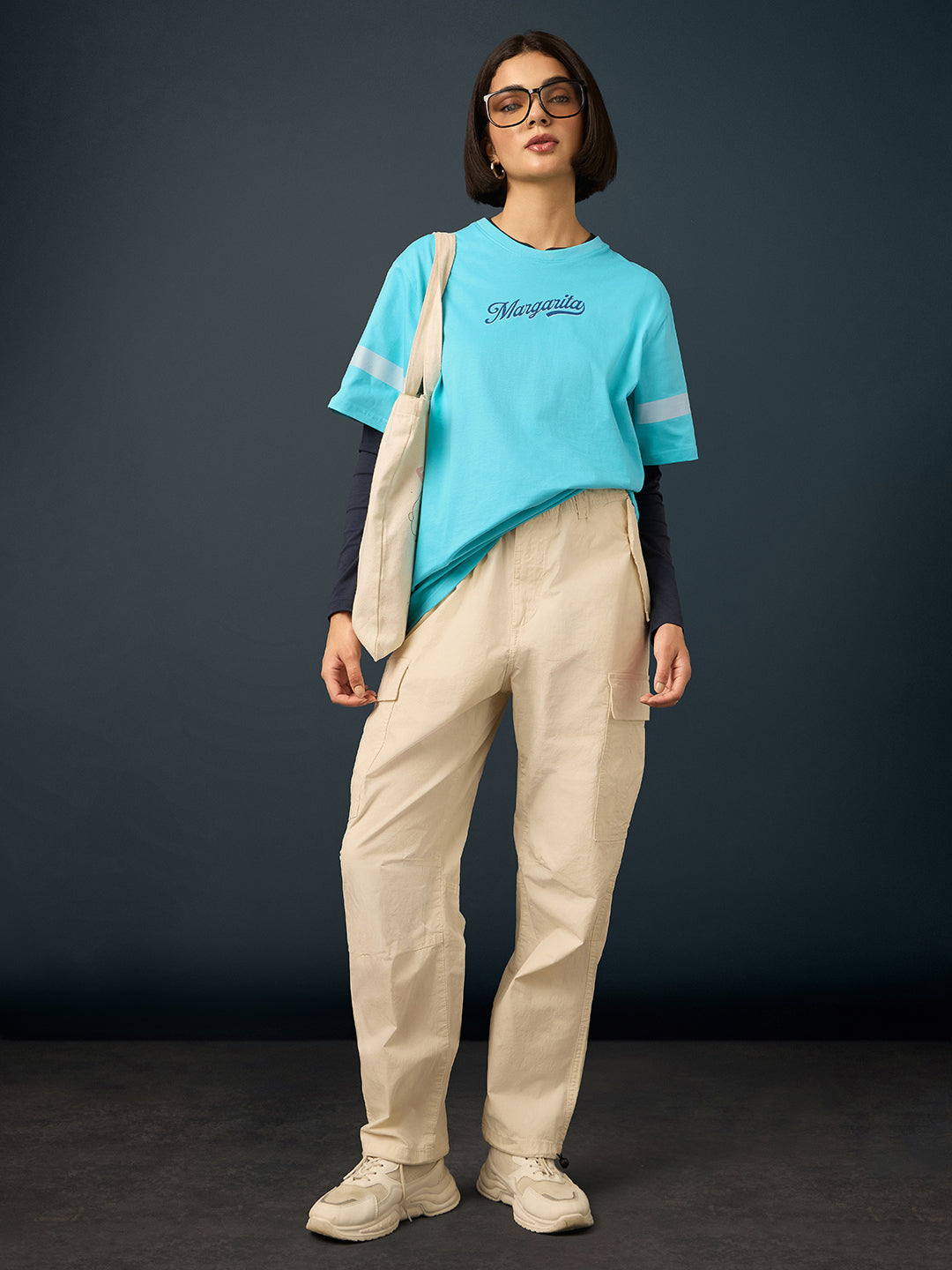 Womens Short Sleeve Printed Oversized Fit Tshirt 