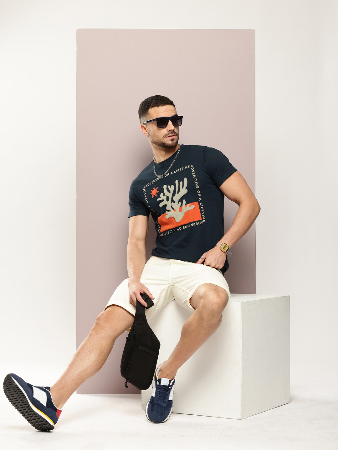 Mens Half Sleeve Round Neck Printed Regular Fit Tshirts