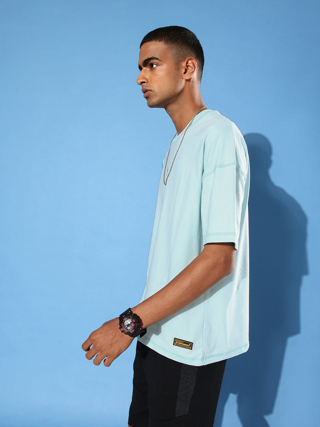Mens Half Sleeve Drop Shoulder Plain Oversized Fit T-Shirts