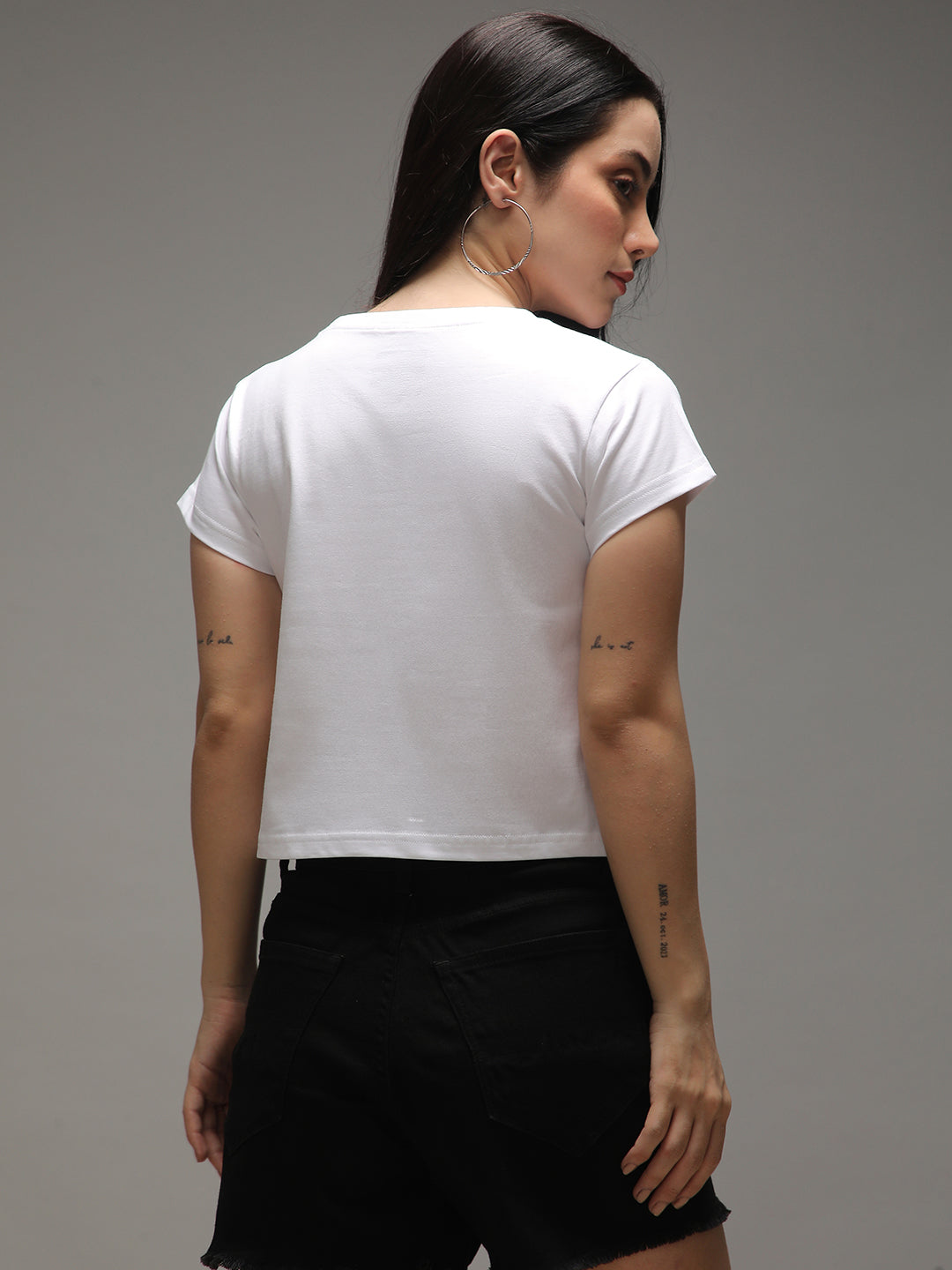 Womens Half Sleeve Round Neck Printed Regular Fit Tshirts