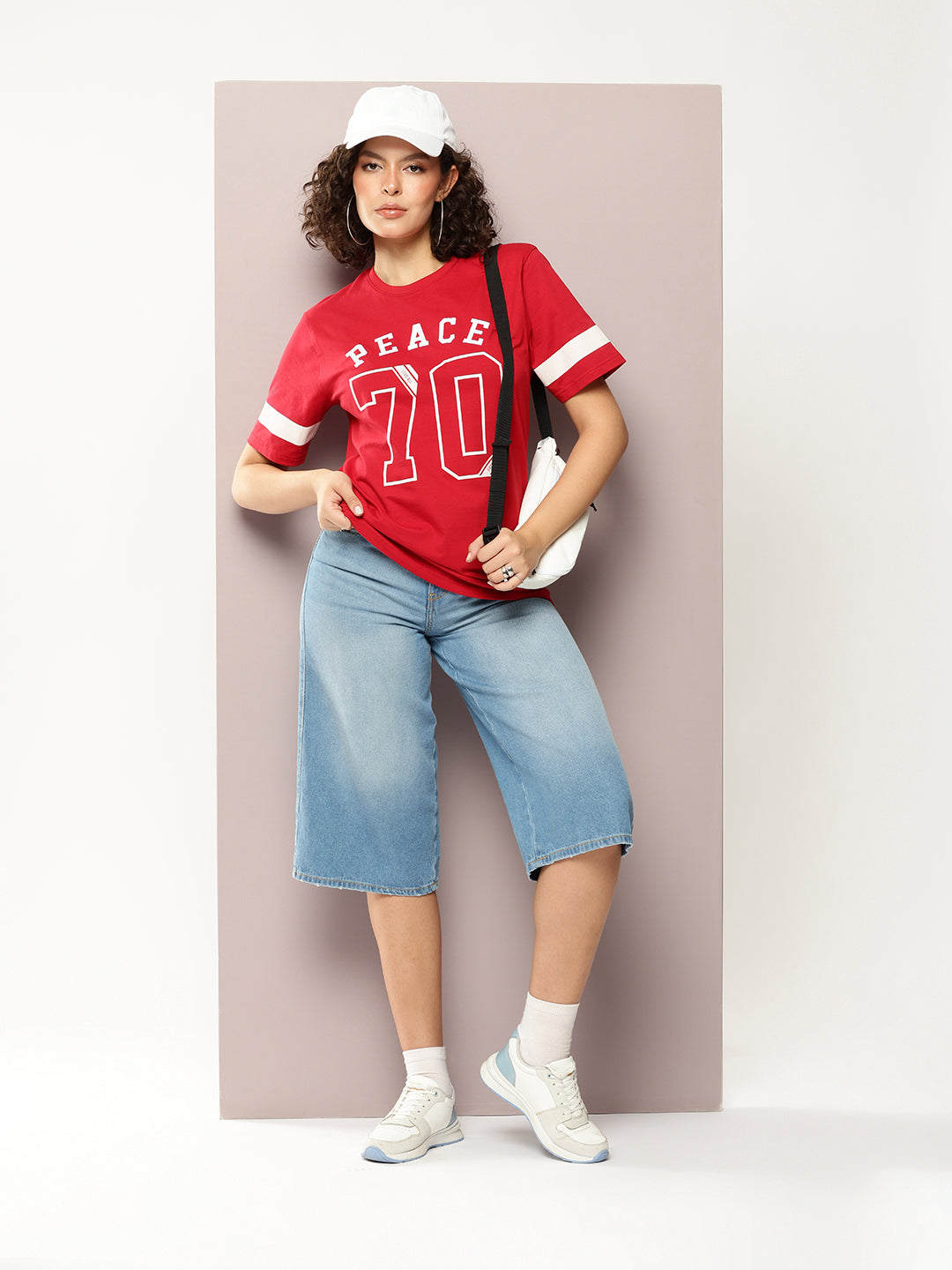 Womens Half Sleeve Round Neck Printed Oversized Fit Tshirts