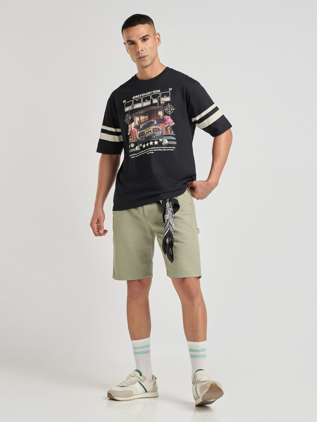 Mens Printed Oversized Cotton Round Neck Tshirt