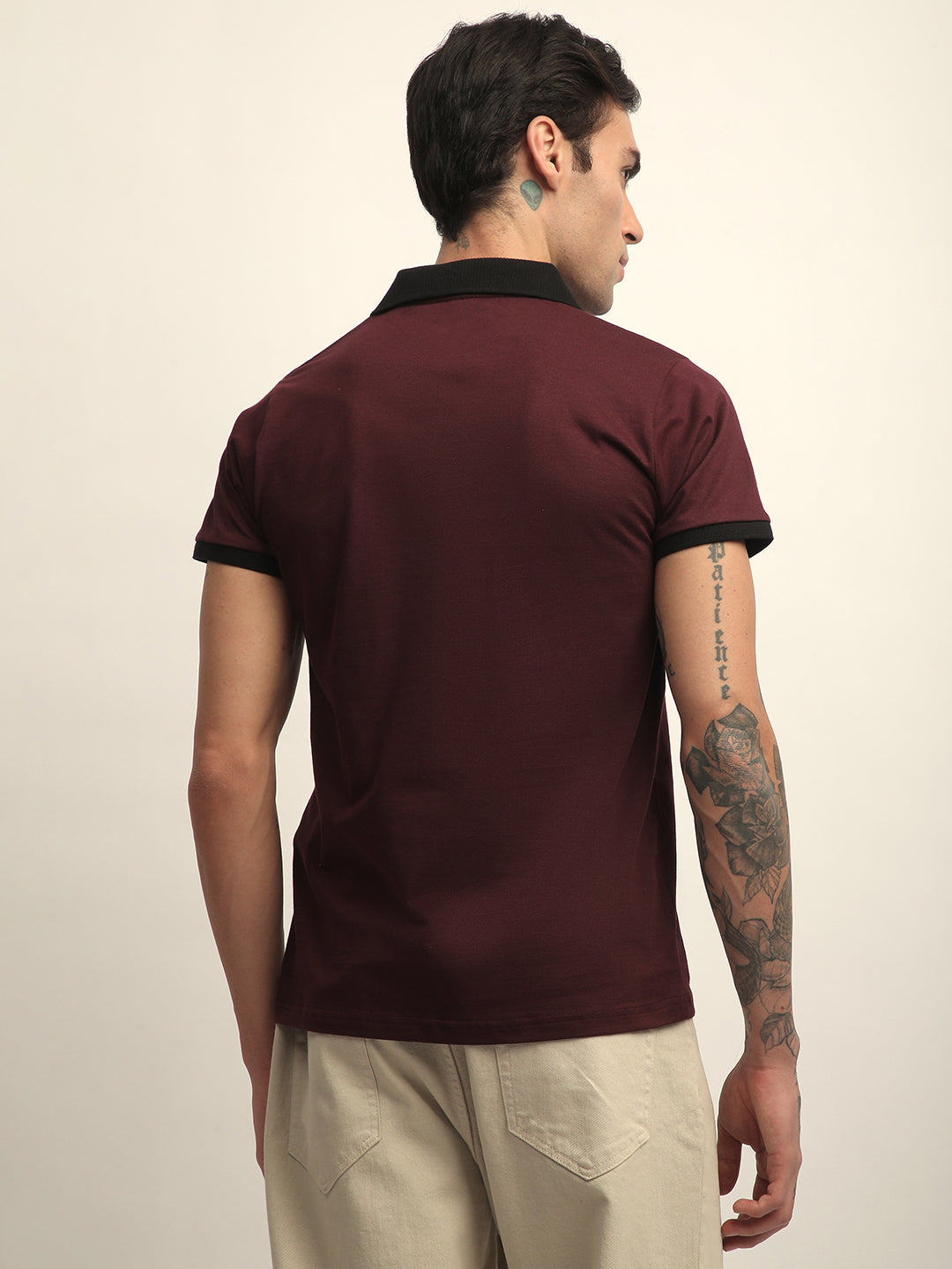 Mens Half Sleeve Polo Neck Solid Regular Fit Tshirts