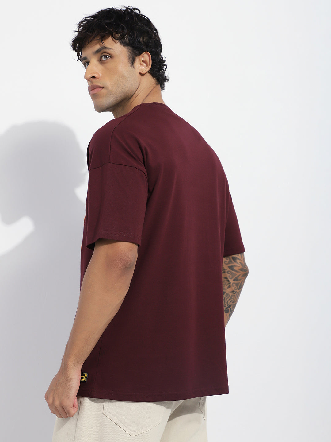 Mens Half Sleeve Drop Shoulder Printed Oversized Fit T-Shirts