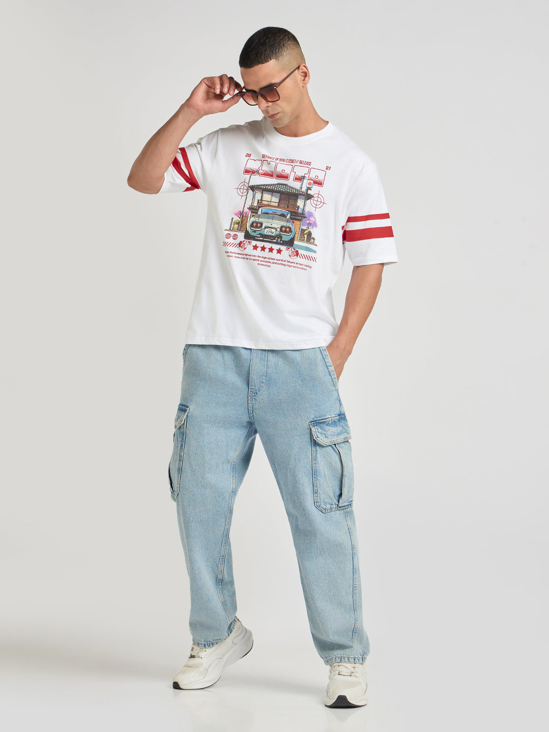 Mens Printed Oversized Cotton Round Neck Tshirt