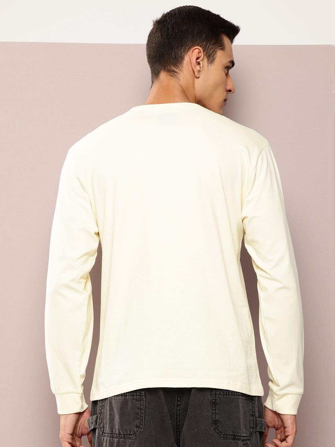 Mens Full Sleeve Round Neck Printed Oversized Fit Tshirts