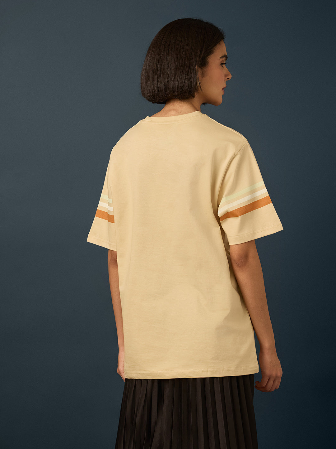 Womens Short Sleeve Printed Oversized Fit Tshirt 