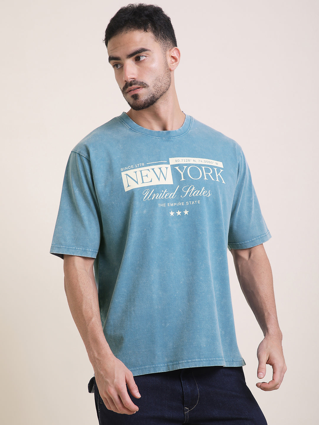 Mens Half Sleeve Round Neck Printed Oversized Fit Tshirts