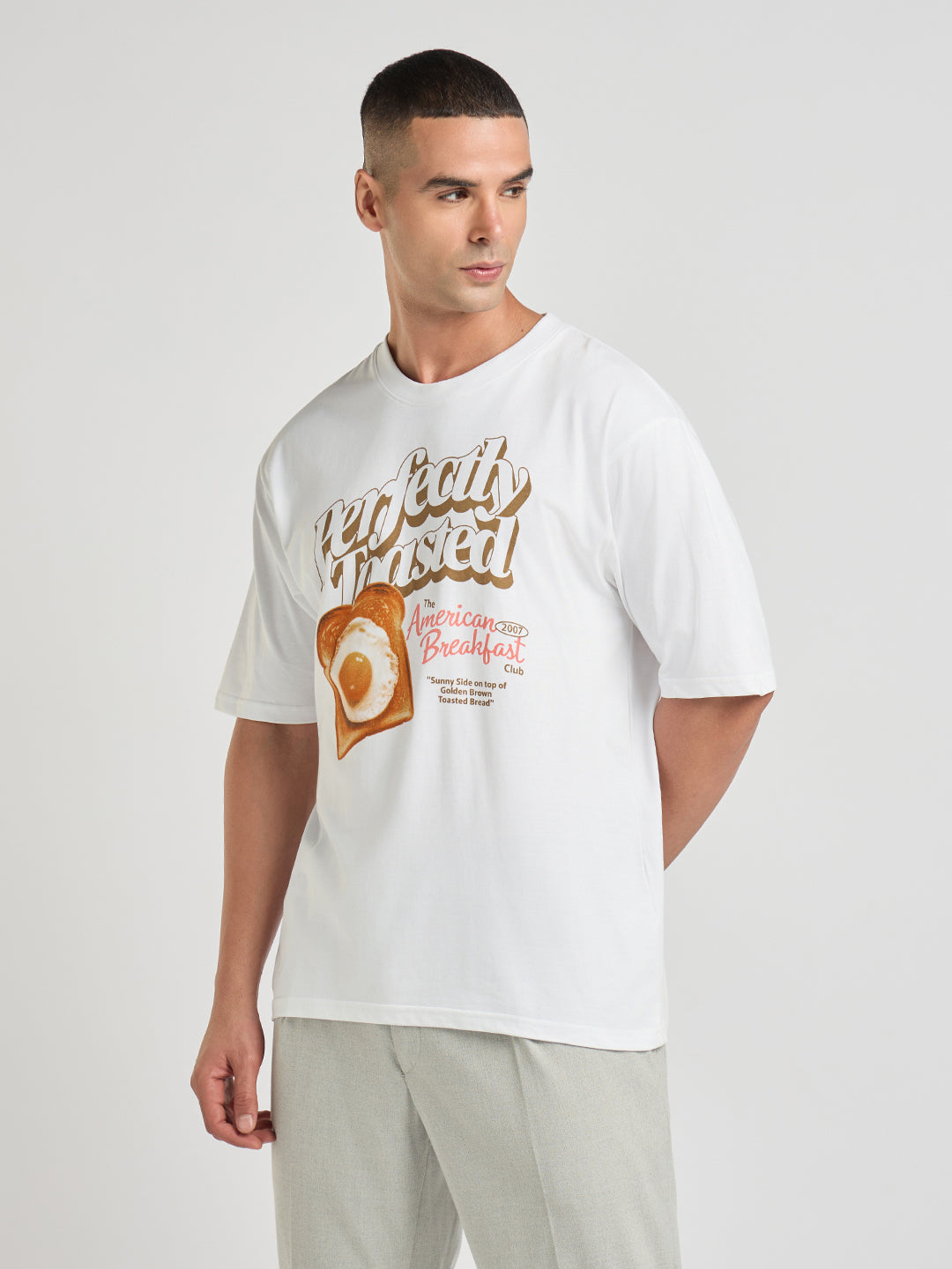 Mens Printed Oversized Cotton Round Neck Tshirt