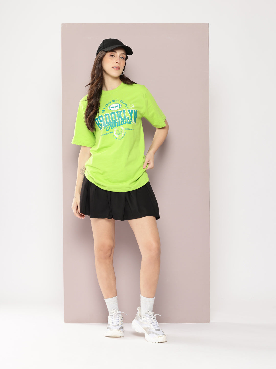 Womens Half Sleeve Round Neck Printed Oversized Fit Tshirts