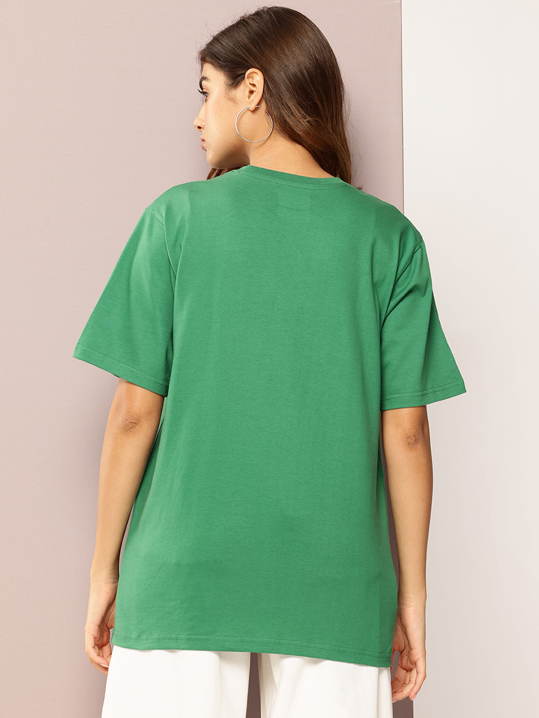 Womens Short Sleeve Printed Oversized Fit Tshirt