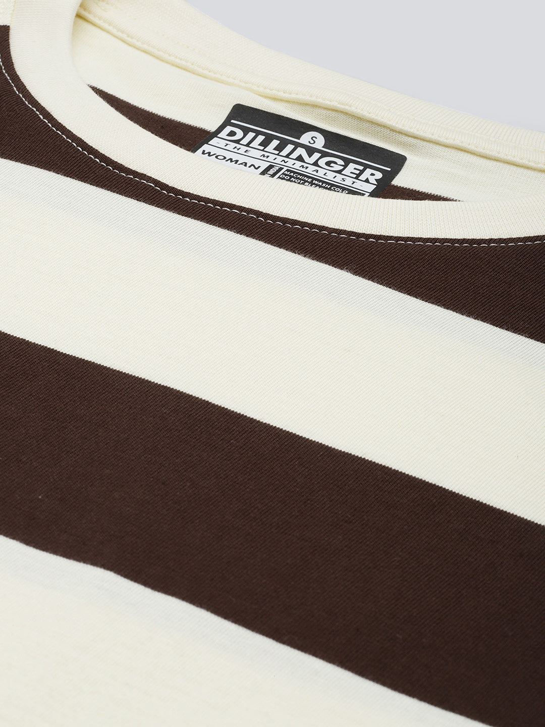 Womens Half Sleeve Round Neck Striped Regular Fit Tshirts