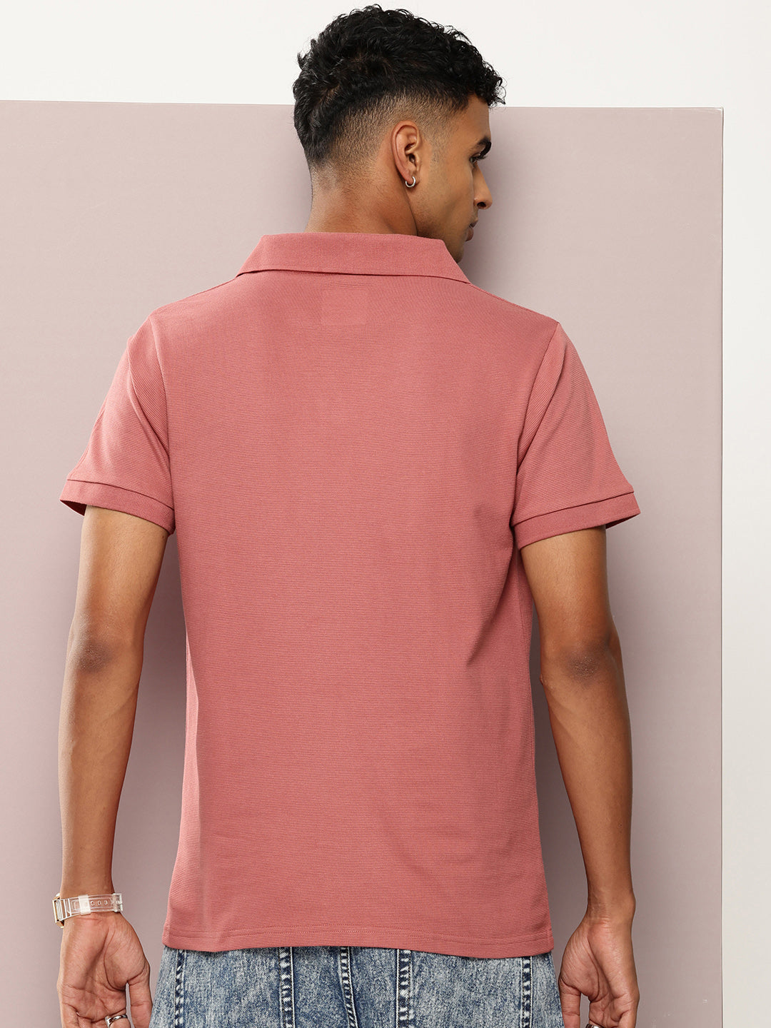 Mens Half Sleeve Polo Neck Solid Regular Fit Tshirts