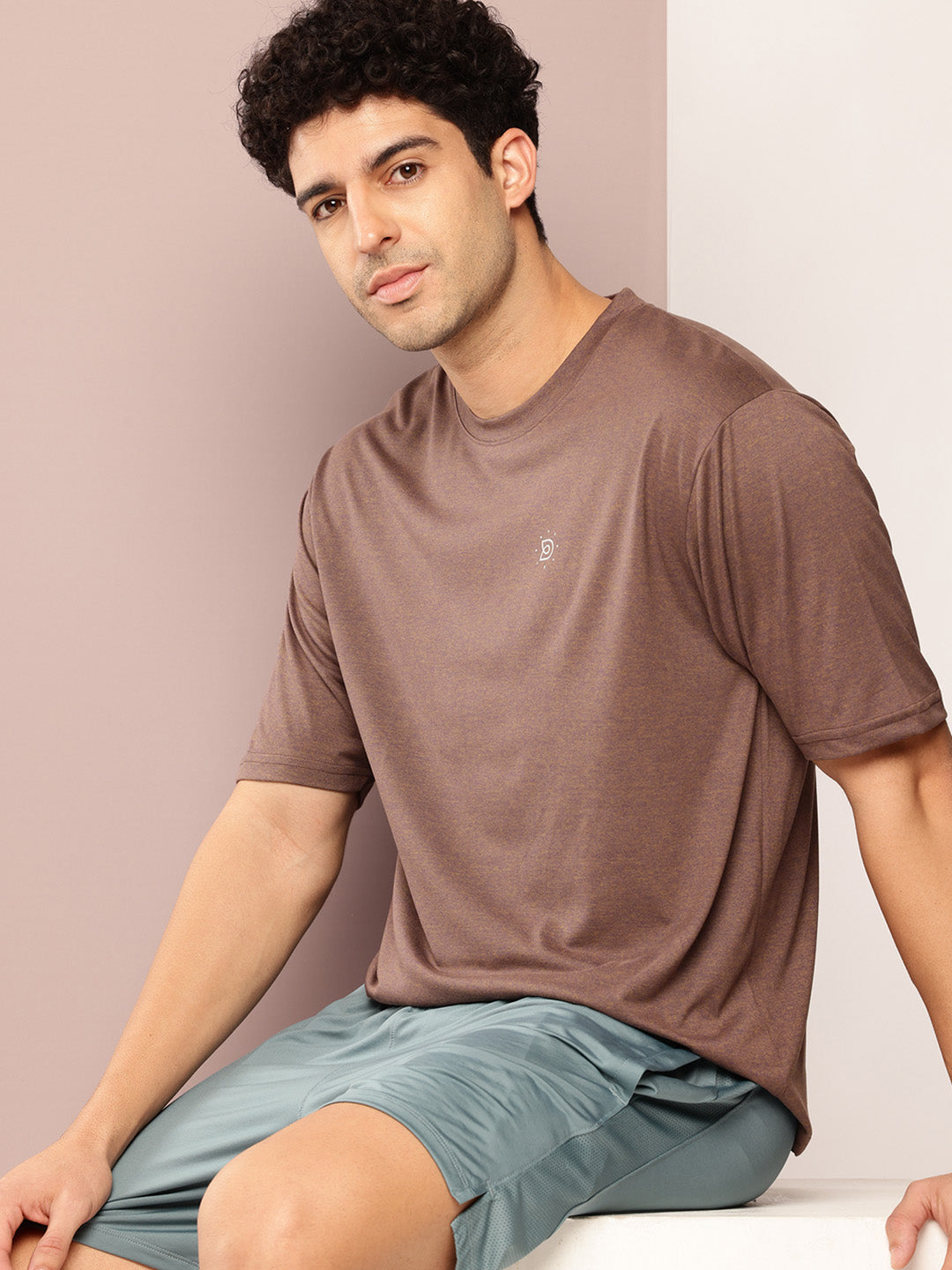 Mens Short Sleeve Round Neck Oversized Polyster Tshirt