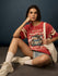 Womens Short Sleeve Printed Oversized Fit Tshirt 