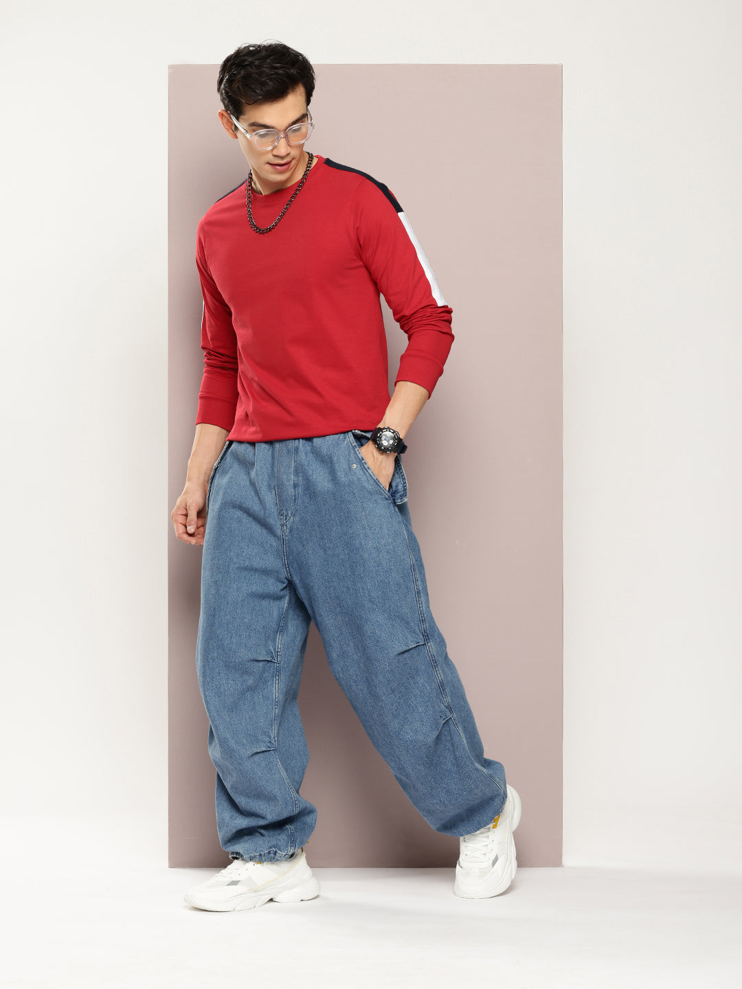 Mens Full Sleeve Round Neck Solid Regular Fit Tshirts
