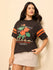 Womens Printed Oversized Fit Cotton T-Shirt