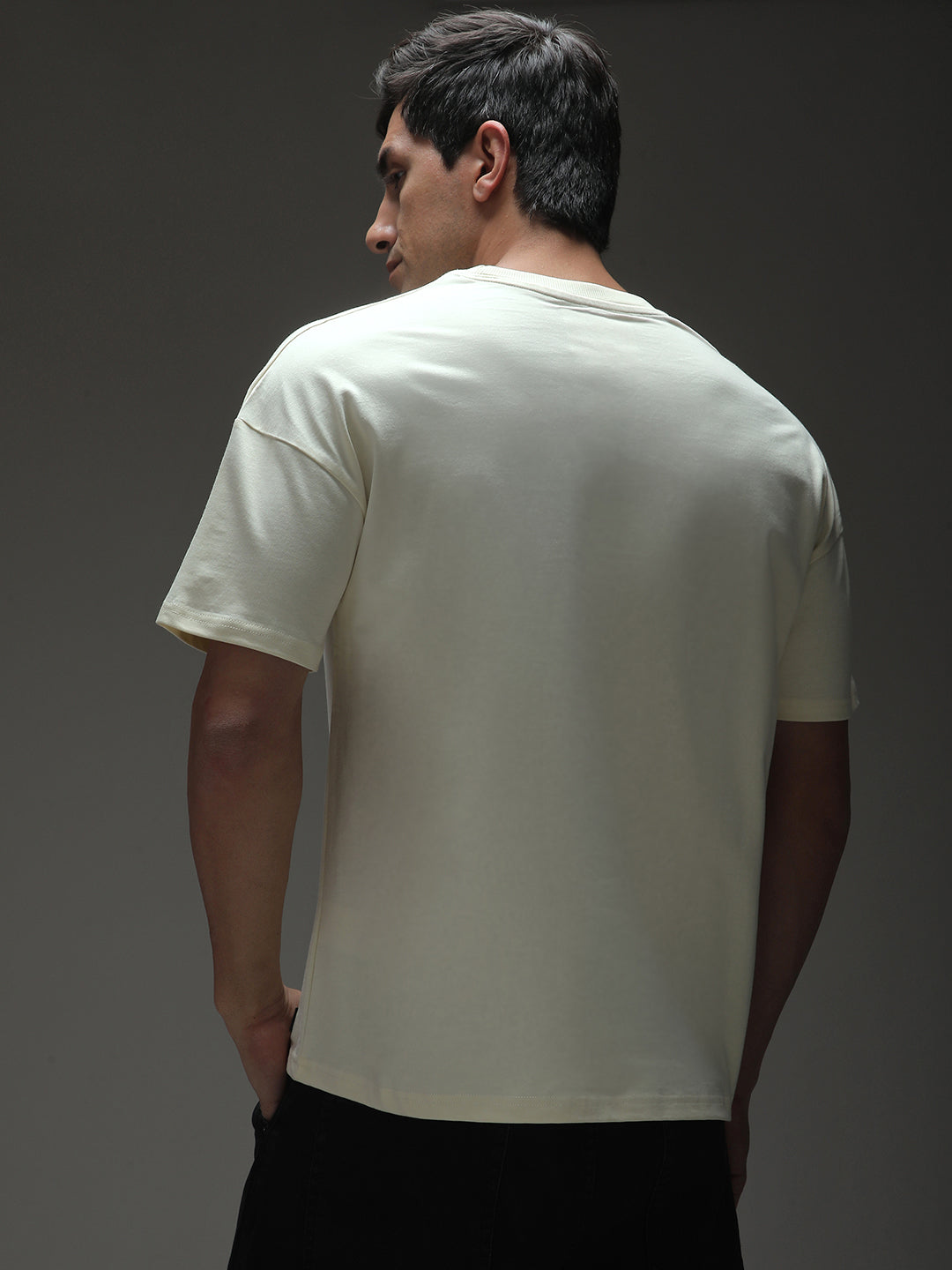 Mens Half Sleeve Drop Shoulder Printed Oversized Fit T-Shirts