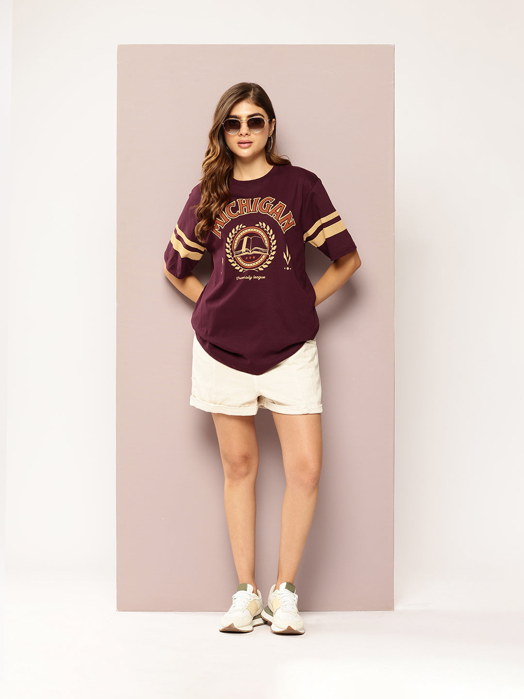 Womens Short Sleeve Printed Oversized Fit Tshirt