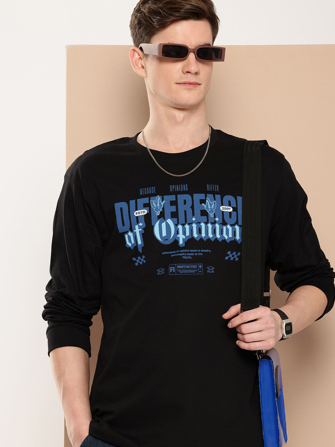 Mens Full Sleeve Round Neck Printed Oversized Fit Tshirts