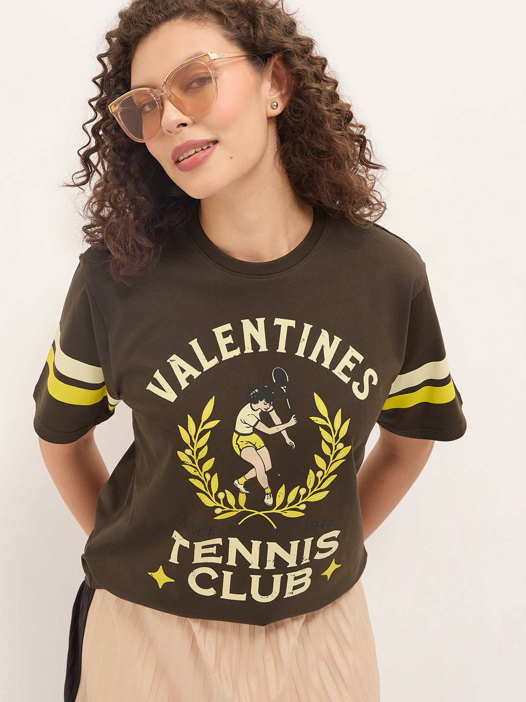 Womens Half Sleeve Round Neck Printed Oversized Fit Tshirts
