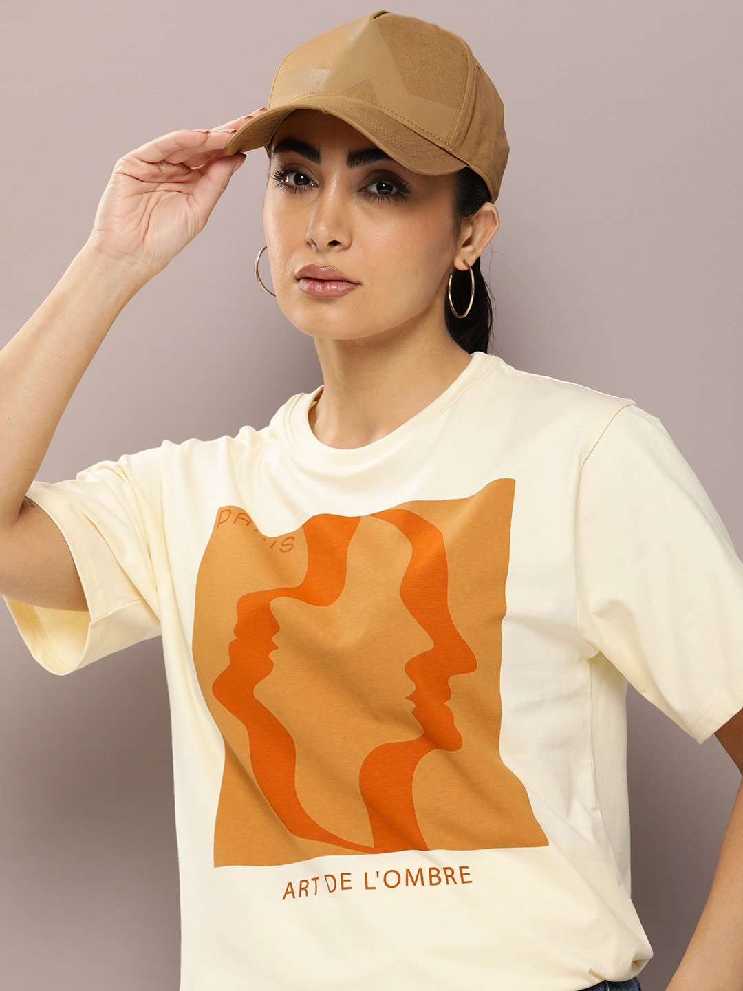 Womens Half Sleeve Round Neck Oversized Fit T-Shirts