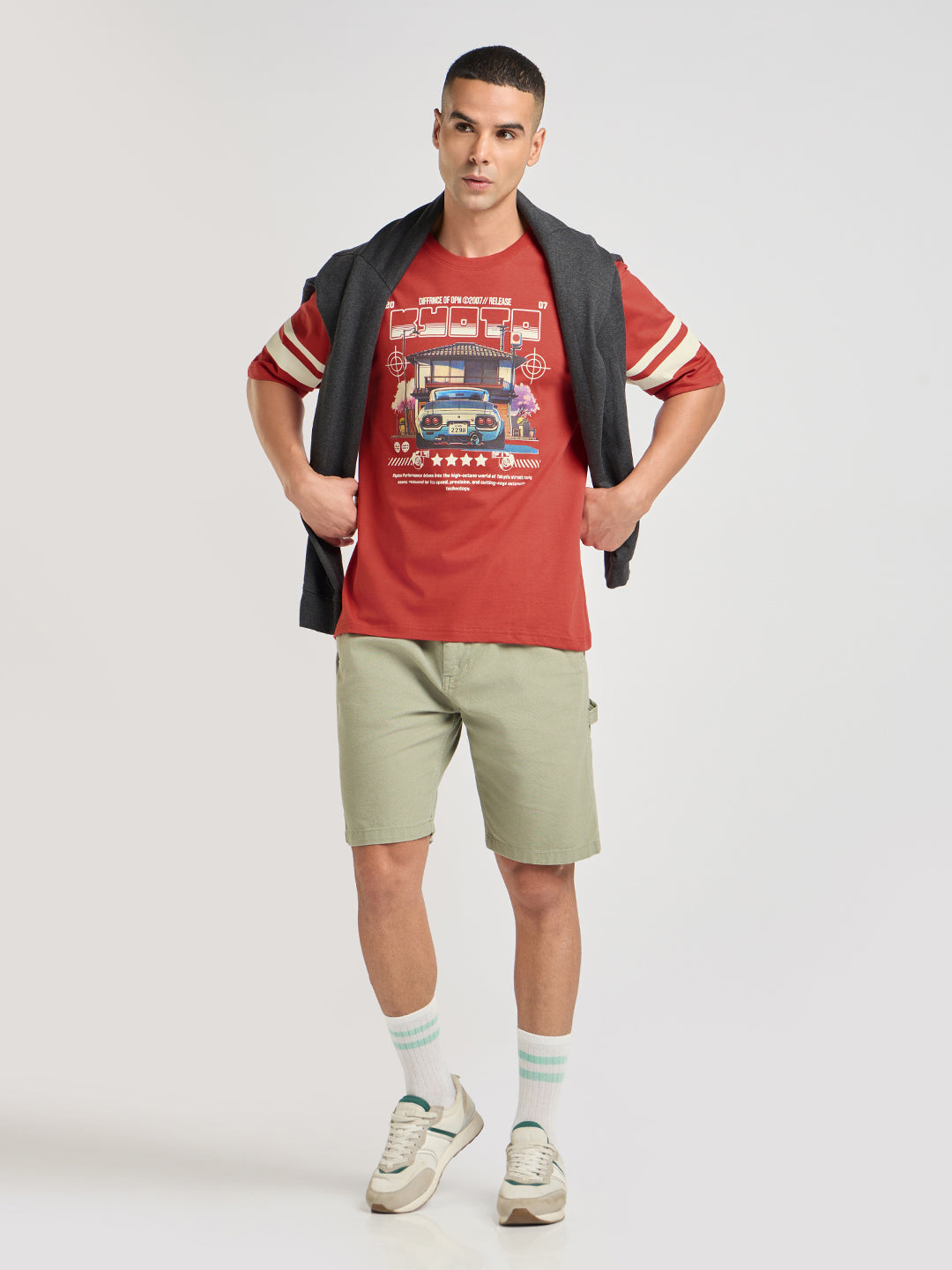 Mens Printed Oversized Cotton Round Neck Tshirt