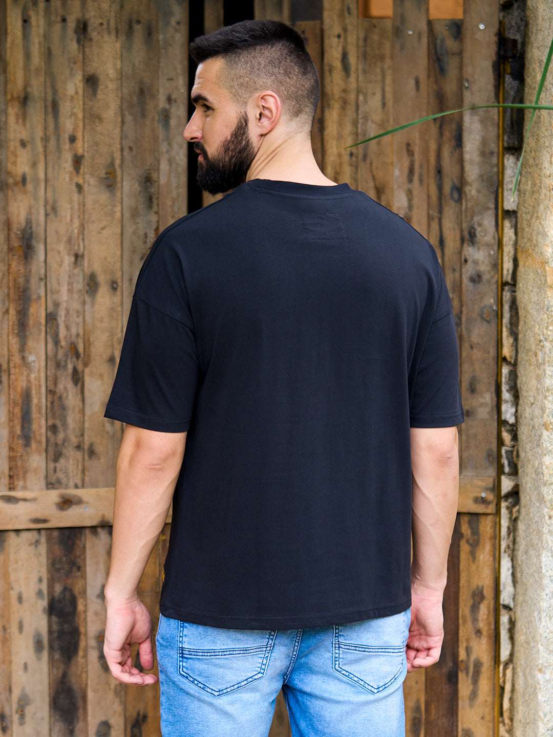 Mens Half Sleeve Drop Shoulder Printed Oversized Fit T-Shirts