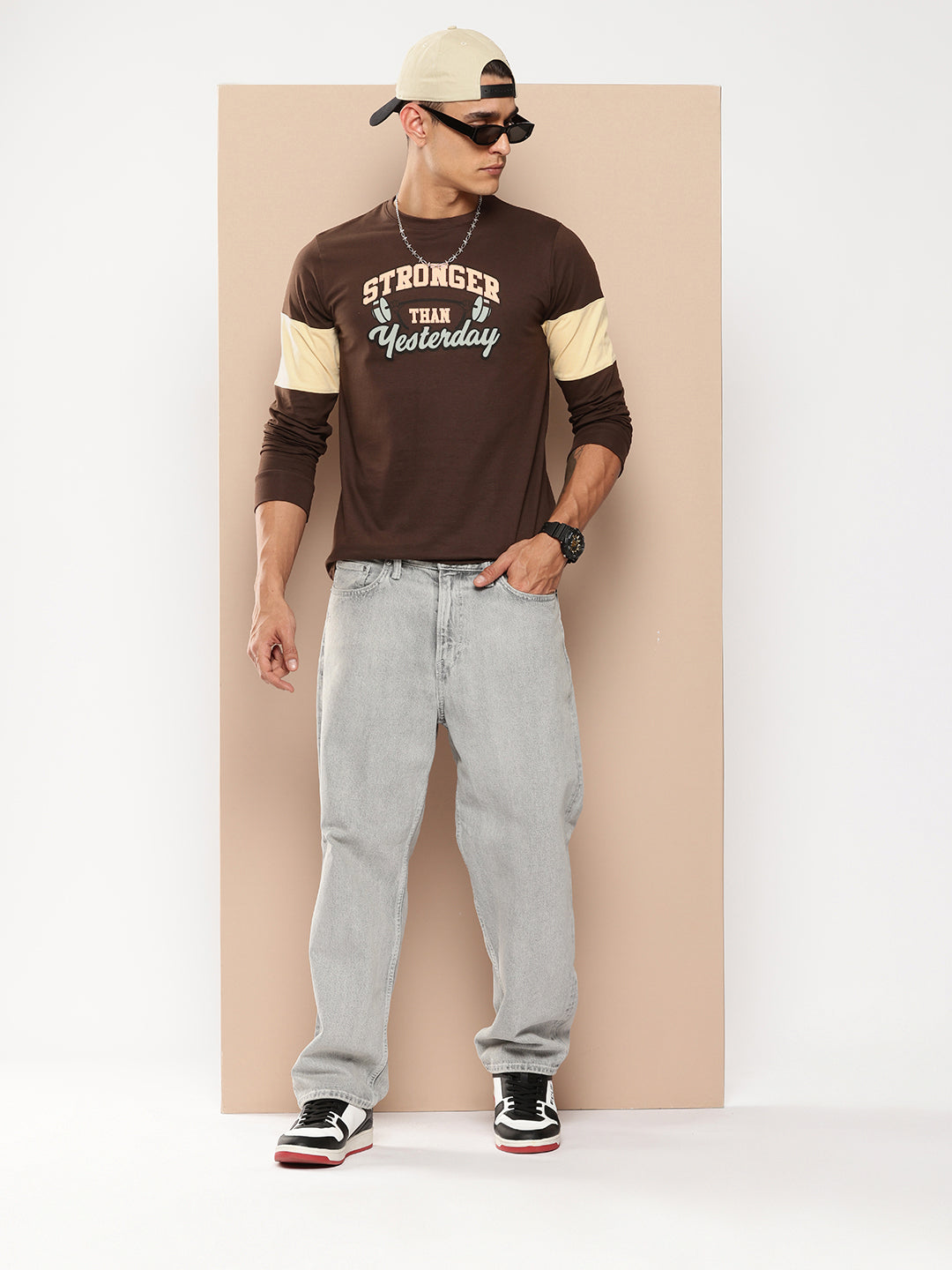 Mens Full Sleeve Round Neck Printed Regular Fit Tshirts