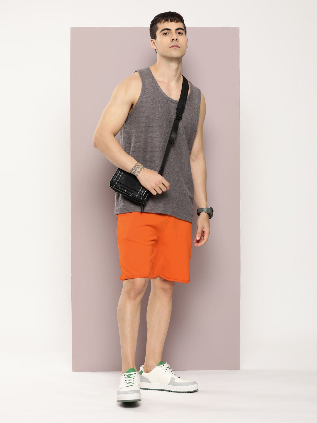 Men Solid Regular Fit Shorts