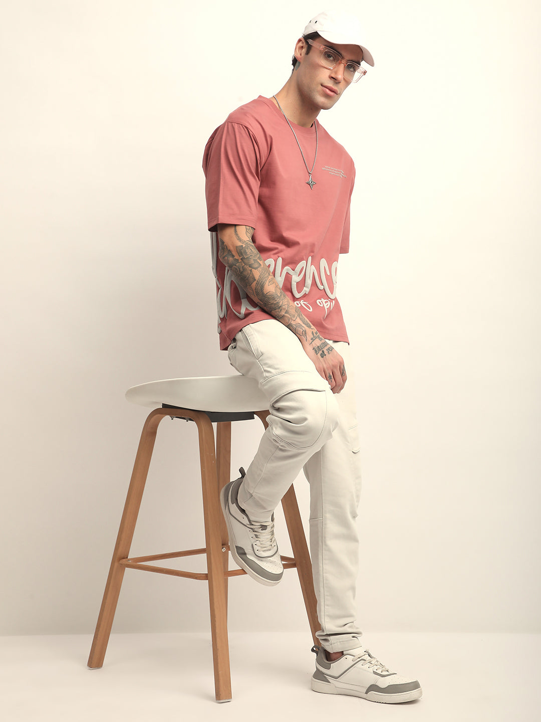 Mens Half Sleeve Round Neck Printed Oversized Fit Tshirts