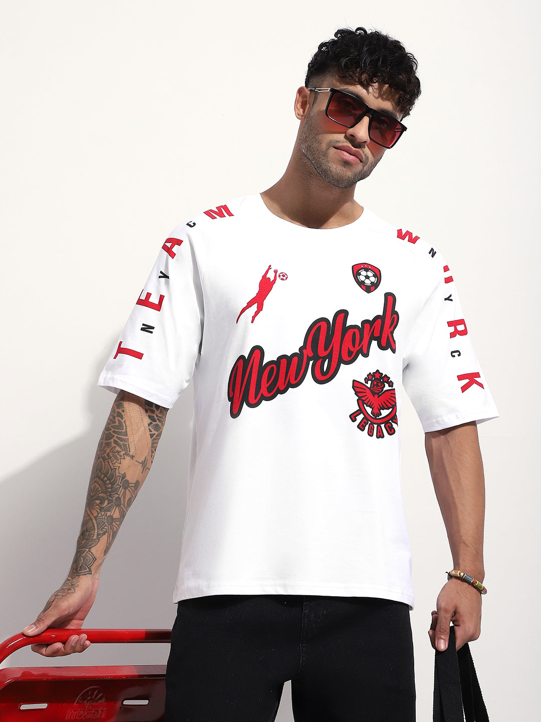 Mens Half Sleeve Round Neck Printed Oversized Fit Tshirts